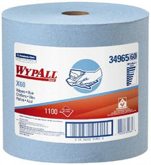 WypAll - X60 Dry Shop Towel/Industrial Wipes - Jumbo Roll, 13-3/8" x 12-1/2" Sheet Size, Blue - Strong Tooling