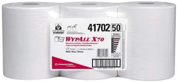 WypAll - X70 Dry Shop Towel/Industrial Wipes - Center Pull, 13-3/8" x 9-3/4" Sheet Size, White - Strong Tooling