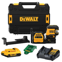 Laser Levels; Level Type: Spot Laser; Laser Class: Class II; Laser Projection Orientation: Vertical; Horizontal; Plumb Type: Up; Power Source: Battery; Number Of Batteries: 1; Accuracy: 1/8 in at 30 ft; Includes: 20V MAX* 2Ah Battery; Target Card; 2 -Spot