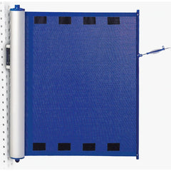 Barrier Parts & Accessories; Barrier Type: Rack-Mount Retractable Belt Barrier; Belt Material: PVC Coated Mesh; Height (Inch): 42 in; Height (Decimal Inch): 42 in; Mount Type: Built-In; Surface Pattern: Solid Color; Color: Silver; Blue; Length (Feet): 14