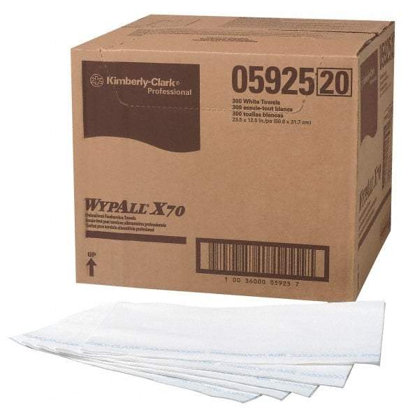 WypAll - 1/4 Fold Food Service Wipes - Box, 23-1/2" x 12-1/2" Sheet Size, Blue & White - Strong Tooling