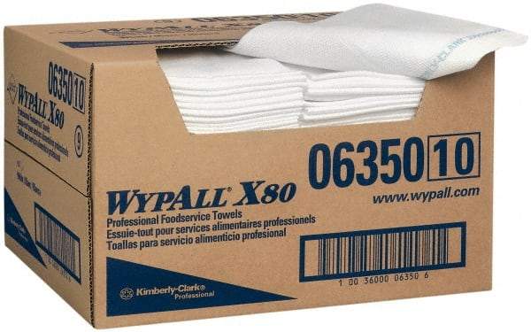 WypAll - 1/4 Fold Food Service Wipes - Box, 24" x 13-1/2" Sheet Size, Blue & White - Strong Tooling