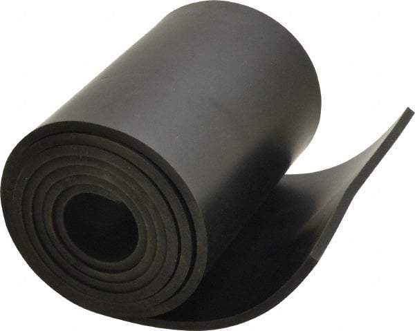 Made in USA - 3/16" Thick x 6" Wide x 60" Long, Buna-N Rubber Strip - Stock Length, 40 Shore A Durometer, 800 to 1,000 psi Tensile Strength, -20 to 170°F, Black - Strong Tooling