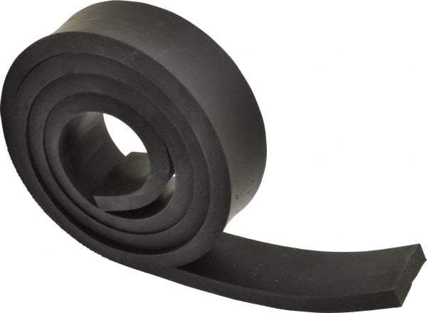 Made in USA - 1/2" Thick x 2" Wide x 60" Long, Buna-N Rubber Strip - Stock Length, 40 Shore A Durometer, 800 to 1,000 psi Tensile Strength, -20 to 170°F, Black - Strong Tooling