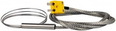 Thermo Electric - 0 to 2012°F, K Flexible, Thermocouple Probe - 3 Ft. Cable Length, Mini Connector, 25 Inch Probe Sheath Length, 4 Sec Response Time - Strong Tooling