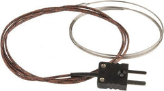 Thermo Electric - 0 to 1600°F, J Flexible, Thermocouple Probe - 3 Ft. Cable Length, Mini Connector, 25 Inch Probe Sheath Length, 3 Sec Response Time - Strong Tooling