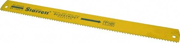 Starrett - 18" Long, 4 Teeth per Inch, Bi-Metal Power Hacksaw Blade - Toothed Edge, 1-5/8" Wide x 0.075" Thick - Strong Tooling