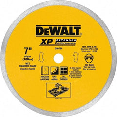 DeWALT - 7" Diam, 5/8" Arbor Hole Diam, Wet & Dry Cut Saw Blade - Diamond-Tipped, Standard Round Arbor - Strong Tooling