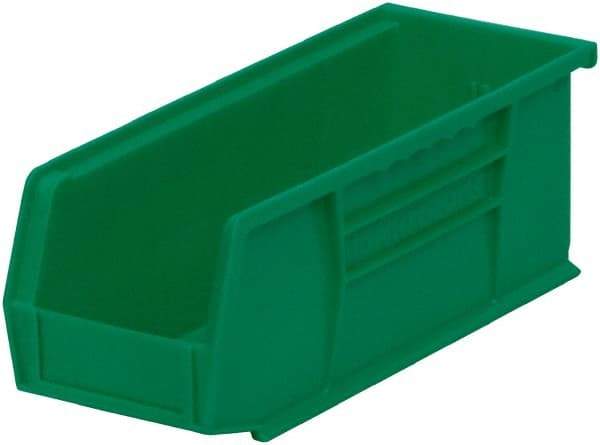 Akro-Mils - 20 Lb. Load Capacity, 10-7/8" Deep, Green Polymer Hopper Stacking Bin - 4" High x 4-1/8" Wide x 10-7/8" Long - Strong Tooling