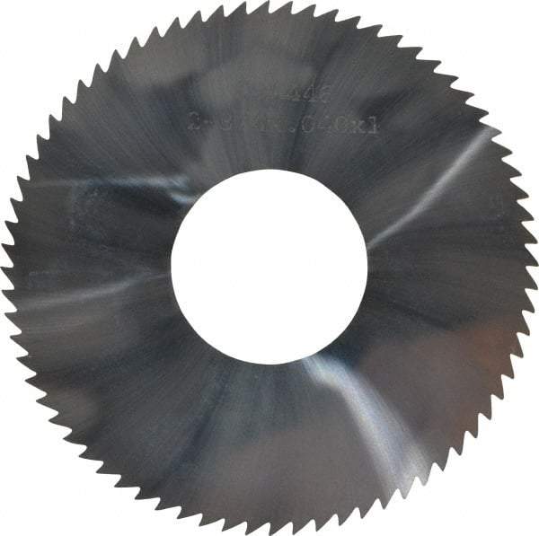 Made in USA - 2-3/4" Diam x 0.04" Blade Thickness x 1" Arbor Hole Diam, 72 Tooth Slitting and Slotting Saw - Arbor Connection, Solid Carbide, Concave Ground - Strong Tooling