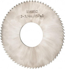 Made in USA - 2-3/4" Diam x 0.057" Blade Thickness x 1" Arbor Hole Diam, 72 Tooth Slitting and Slotting Saw - Arbor Connection, Solid Carbide, Concave Ground - Strong Tooling