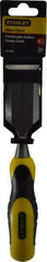 Stanley - 9" OAL x 1-1/2" Blade Width Wood Chisel - 1-1/2" Tip, Polypropylene Handle - Strong Tooling