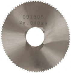 Made in USA - 2" Diam x 0.04" Blade Thickness, 1/2" Arbor Hole Diam, 110 Teeth, Solid Carbide Jeweler's Saw - Uncoated - Strong Tooling