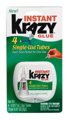 Krazy Glue - 0.17 oz Tube Clear Instant Adhesive - 1 min Working Time, Bonds to Ceramic, Leather, Metal, Plastic, Porcelain, Rubber, Vinyl & Wood - Strong Tooling