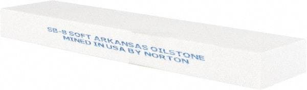 Norton - 8" Long x 2" Wide x 3" Thick, Novaculite Sharpening Stone - Rectangle, Extra Fine Grade - Strong Tooling