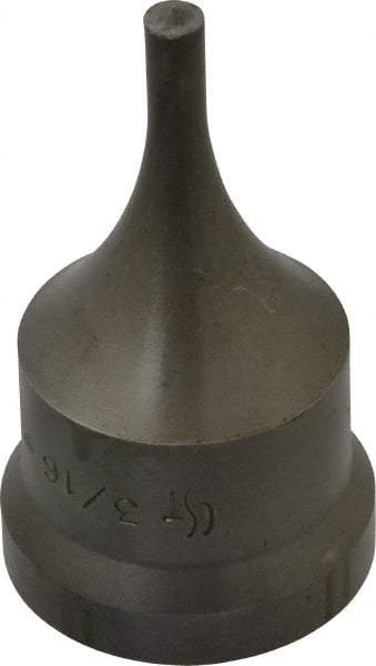 Cleveland Steel Tool - 3/16 Inch Diameter Round Ironworker Punch - 1-1/16 Inch Body Diameter, 1-7/32 Inch Head Diameter, 2-1/8 Inch Overall Length - Strong Tooling