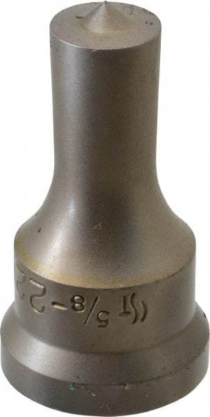 Cleveland Steel Tool - 5/8 Inch Diameter Round Ironworker Punch - 1-1/16 Inch Body Diameter, 1.24 Inch Head Diameter, 2-3/16 Inch Overall Length - Strong Tooling