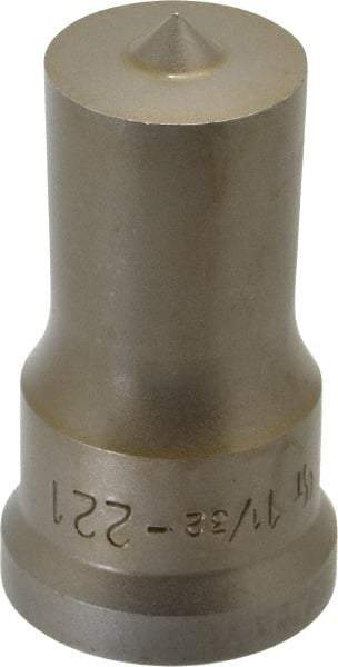 Cleveland Steel Tool - 1-1/32 Inch Diameter Round Ironworker Punch - 1-7/32 Inch Body Diameter, 1-3/8 Inch Head Diameter, 2-3/8 Inch Overall Length - Strong Tooling