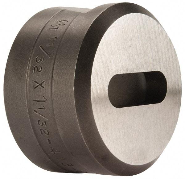 Cleveland Steel Tool - 1-1/32 Inch Long x 11/32 Inch Wide Oblong Ironworker Die - 1-13/16 Inch Head Diameter, 1-1/8 Inch Head Height - Strong Tooling