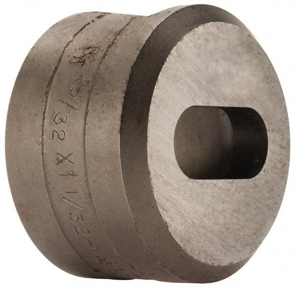 Cleveland Steel Tool - 1-1/32 Inch Long x 15/32 Inch Wide Oblong Ironworker Die - 1-13/16 Inch Head Diameter, 1-1/8 Inch Head Height - Strong Tooling