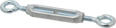 Made in USA - 144 Lb Load Limit, 3/8" Thread Diam, 2-7/8" Take Up, Malleable Iron Eye & Eye Turnbuckle - 3-7/8" Body Length, 1/4" Neck Length, 7-1/2" Closed Length - Strong Tooling