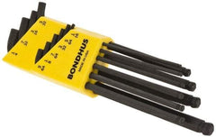 Bondhus - 10 Piece L-Key Ball End Hex Key Set - Hex Range 1/16 to 1/4" - Strong Tooling