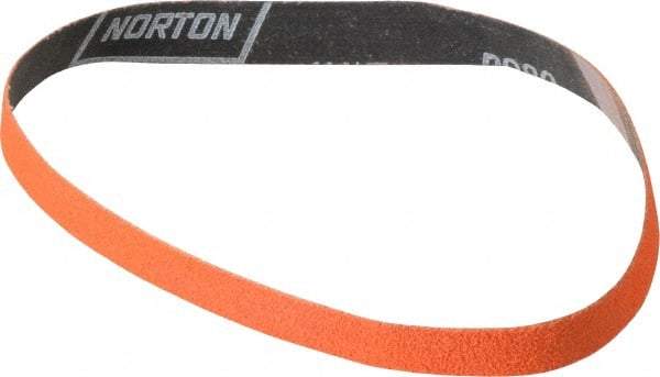 Norton - 3/4" Wide x 20-1/2" OAL, 60 Grit, Ceramic Abrasive Belt - Ceramic, Medium, Coated, Y Weighted Cloth Backing, Series R980 - Strong Tooling