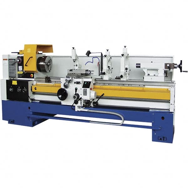 Summit - 28-1/2" Swing, 80" Between Centers, 120 Volt, Triple Phase Toolroom Lathe - 6MT Taper, 15 hp, 20 to 1,250 RPM, 4-1/8" Bore Diam, 48" Deep x 70" High x 156" Long - Strong Tooling