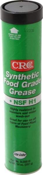 CRC - 14 oz Cartridge Synthetic High Temperature Grease - Clear/Yellow, Extreme Pressure, Food Grade & High/Low Temperature, 400°F Max Temp, NLGIG 2, - Strong Tooling