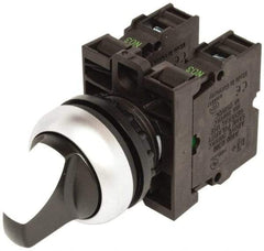 Eaton Cutler-Hammer - 22-1/2mm Mount Hole, 3 Position, Knob Operated, Selector Switch with Contact Blocks - Maintained (MA), Nonilluminated, 1 Contact Block, 2NO - Strong Tooling