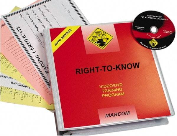 Marcom - Right to Know for Auto Service Facilities, Multimedia Training Kit - 21 Minute Run Time DVD, English and Spanish - Strong Tooling