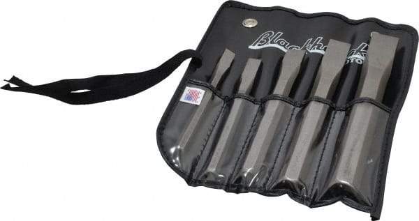 Blackhawk by Proto - 5 Piece Cold Chisel Set - 5-1/4, 5-1/2, 6-1/2, 7 & 7-1/2" OAL, Sizes Included 5/16 to 3/4" - Strong Tooling