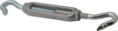 Made in USA - 174 Lb Load Limit, 3/8" Thread Diam, 2-7/8" Take Up, Aluminum Hook & Hook Turnbuckle - 3-7/8" Body Length, 1/4" Neck Length, 7-1/2" Closed Length - Strong Tooling