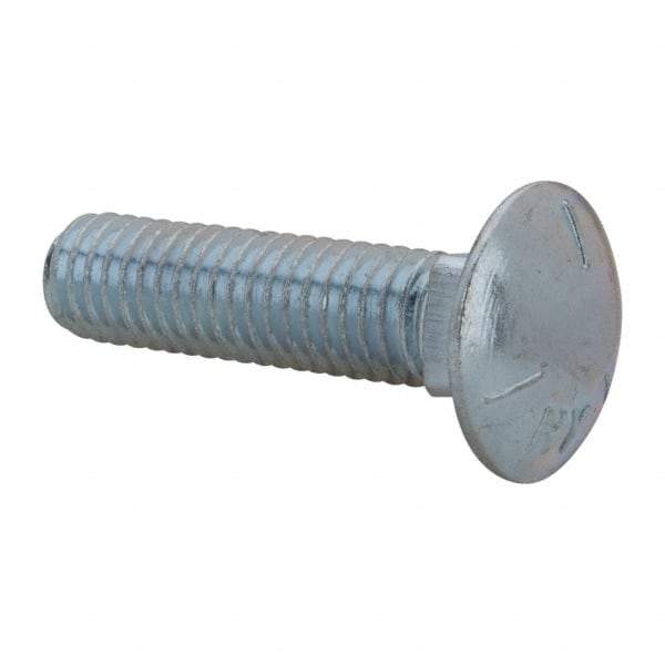 Value Collection - 7/16-14 UNC 1-3/4" Length Under Head, Standard Square Neck, Carriage Bolt - Grade 5 Steel, Zinc-Plated Finish - Strong Tooling