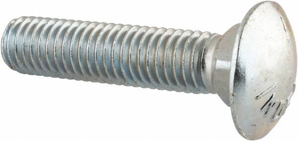 Value Collection - 1/2-13 UNC 2-1/4" Length Under Head, Standard Square Neck, Carriage Bolt - Grade 5 Steel, Zinc-Plated Finish - Strong Tooling