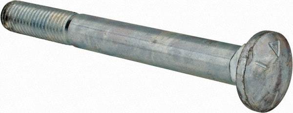 Value Collection - 5/8-11 UNC 6" Length Under Head, Standard Square Neck, Carriage Bolt - Grade 5 Steel, Zinc-Plated Finish - Strong Tooling