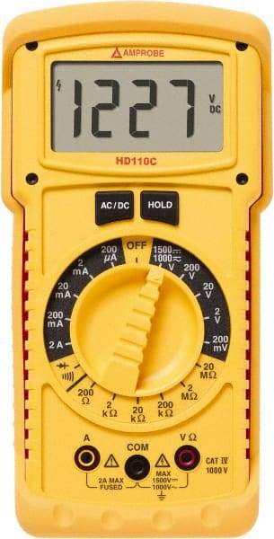 Amprobe - 2670779, CAT IV, 1,000 VAC/VDC, Digital Manual Ranging Multimeter - 20 mOhm, Measures Voltage, Current, Resistance - Strong Tooling