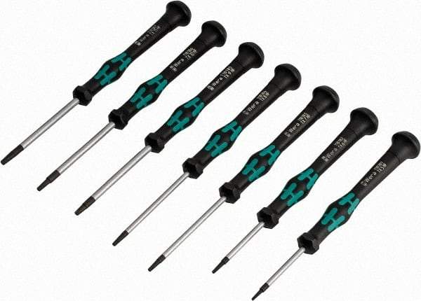 Wera - 7 Piece T5 to T15 Micro Handle Torx Driver Set - T5, T6, T7, T8, T9, T10, T15 - Strong Tooling