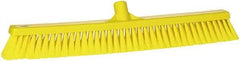 Vikan - 24" Fine Particle Synthetic Push Broom - 2" Bristle Length, Plastic Block, European Threaded Handle Connection - Strong Tooling