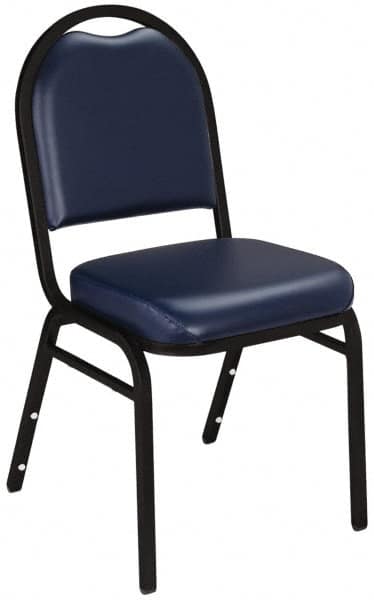 NPS - Vinyl Blue Stacking Chair - Black Frame, 17 Inch Wide x 21 Inch Deep x 34 Inch High - Strong Tooling