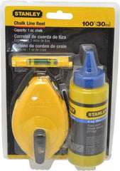 Stanley - 100' Long Chalk Reel, Chalk, Line Level - Blue - Strong Tooling