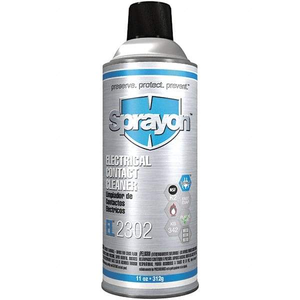 Sprayon - 11 Ounce Aerosol Contact Cleaner - -20°F Flash Point, Flammable, Plastic Safe - Strong Tooling