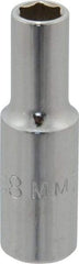 Proto - 3/8" Drive, Deep Hand Socket - 6 Points, 2-1/8" OAL, Chrome Finish - Strong Tooling