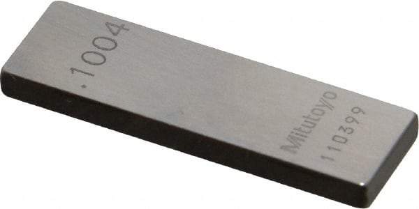 Mitutoyo - 0.1004" Rectangular Steel Gage Block - Accuracy Grade 0, Includes Certificate of Inspection - Strong Tooling