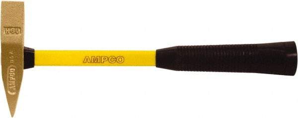 Ampco - 3 Lb Head Scaling Hammer - 15" Long, 1-3/4" Face Diam, Fiberglass Handle - Strong Tooling