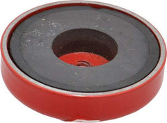 Value Collection - 10-24 Tap, 9 kg Average Pull Force, 1-3/4" Diam, 3/8" High, Ceramic Pot Magnet - Red, 0.34" Countersunk Hole - Strong Tooling