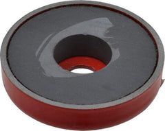 Value Collection - 10-24 Tap, 10 kg Average Pull Force, 2" Diam, 3/8" High, Ceramic Pot Magnet - Red, 0.34" Countersunk Hole - Strong Tooling