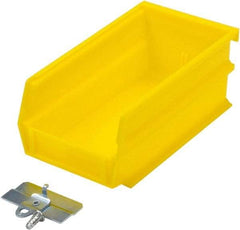 Triton - 7-3/8" Deep, Yellow Polypropylene Hopper Stacking Bin - 3" High x 4-1/8" Wide x 7-3/8" Long - Strong Tooling