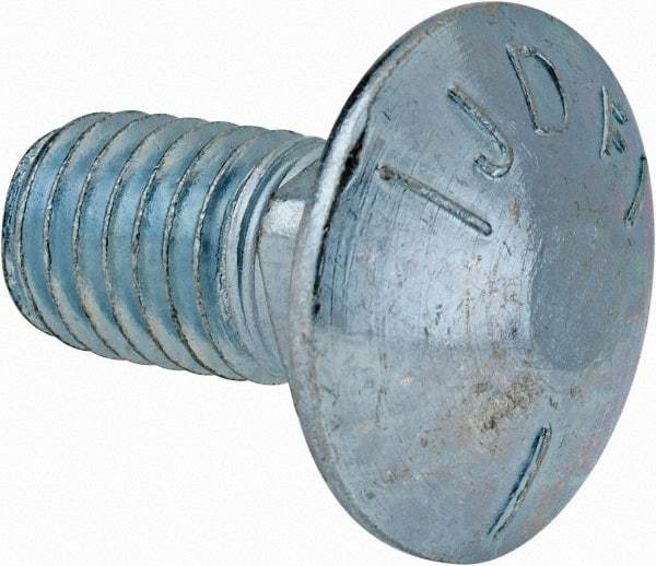 Value Collection - 1/2-13 UNC 1" Length Under Head, Standard Square Neck, Carriage Bolt - Grade 5 Steel, Zinc-Plated Finish - Strong Tooling