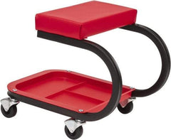 Whiteside - 400 Lb Capacity, 4 Wheel Creeper Seat with Tray - Steel, 15-1/2" Long x 19-1/4" High x 14" Wide - Strong Tooling